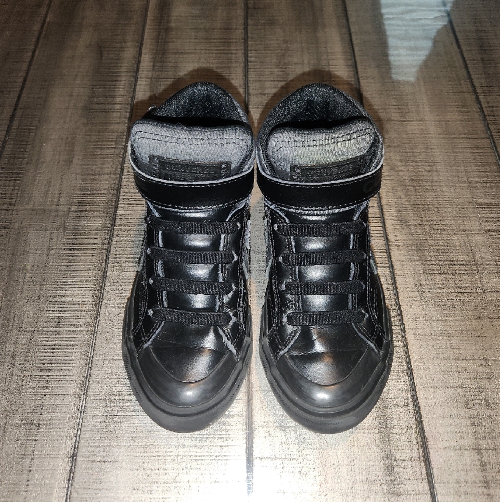 Converse Kids Black High-Top Sneakers with Strap